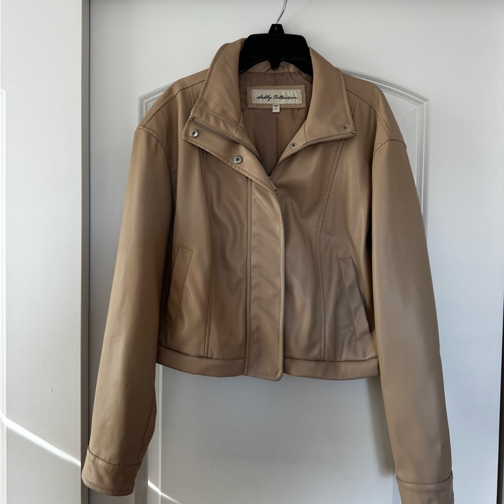 Tan Faux Leather Jacket